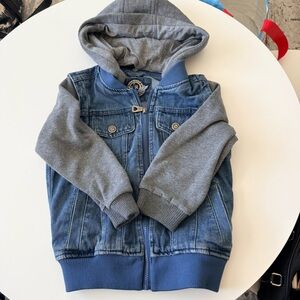Urban Republic Blue Denim Jacket with Gray Sleeves